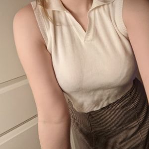 Cropped Sleeveless Polo